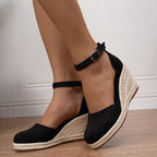 Women's Espadrille Wedge Sandals with Ankle Strap