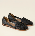 Women's Woven Leather-Look Flats with Cushioned Footbed