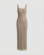 Square Neck Maxi Dress - Elegant Evening Occasion Dress | Meave & Ivy