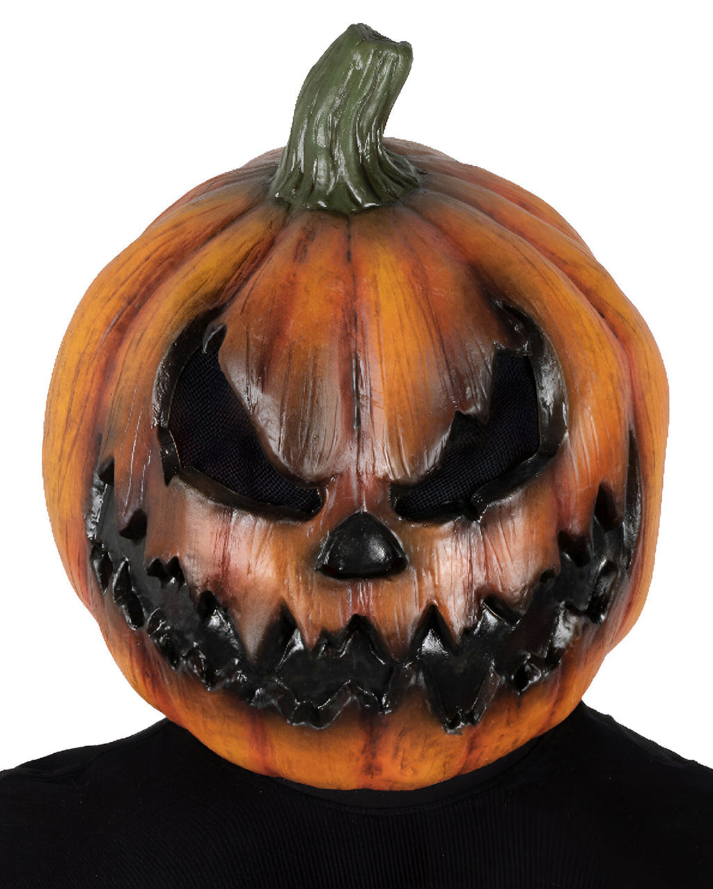Adults' Full-Head Demon Pumpkin Latex Mask – Hand-Painted