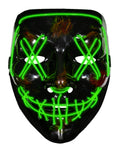 Adults' Light-Up Green LED Half-Face Mask with Splatter Print