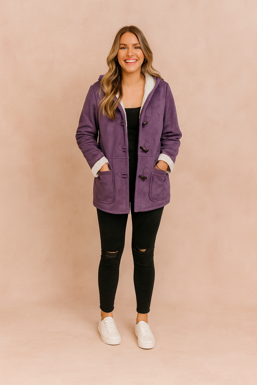 Women's Cosy Hooded Winter Duffle Jacket with Soft Fleece Lining