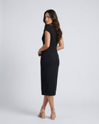 Draped Wrap Midi Dress