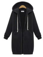 Women's Long Zip-Up Hoodie – Relaxed Hooded Cardigan Style