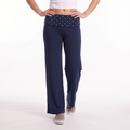 Polka Dot Foldover Waist Wide-Leg Trousers