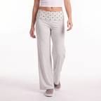 Polka Dot Foldover Waist Wide-Leg Trousers
