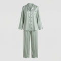 Women's Satin Finish Pyjama Set with Button Front Shirt