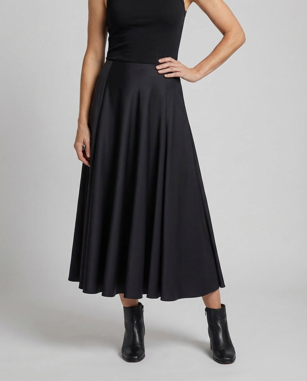 Women's High Waisted Maxi Skirt with Flowing A-Line Cut