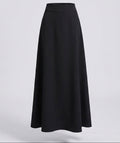 Women's High Waisted Maxi Skirt with Smooth Waistline and Flowing A-Line