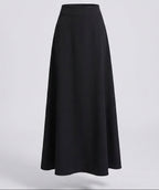 Women's High Waisted Maxi Skirt with Smooth Waistline and Flowing A-Line