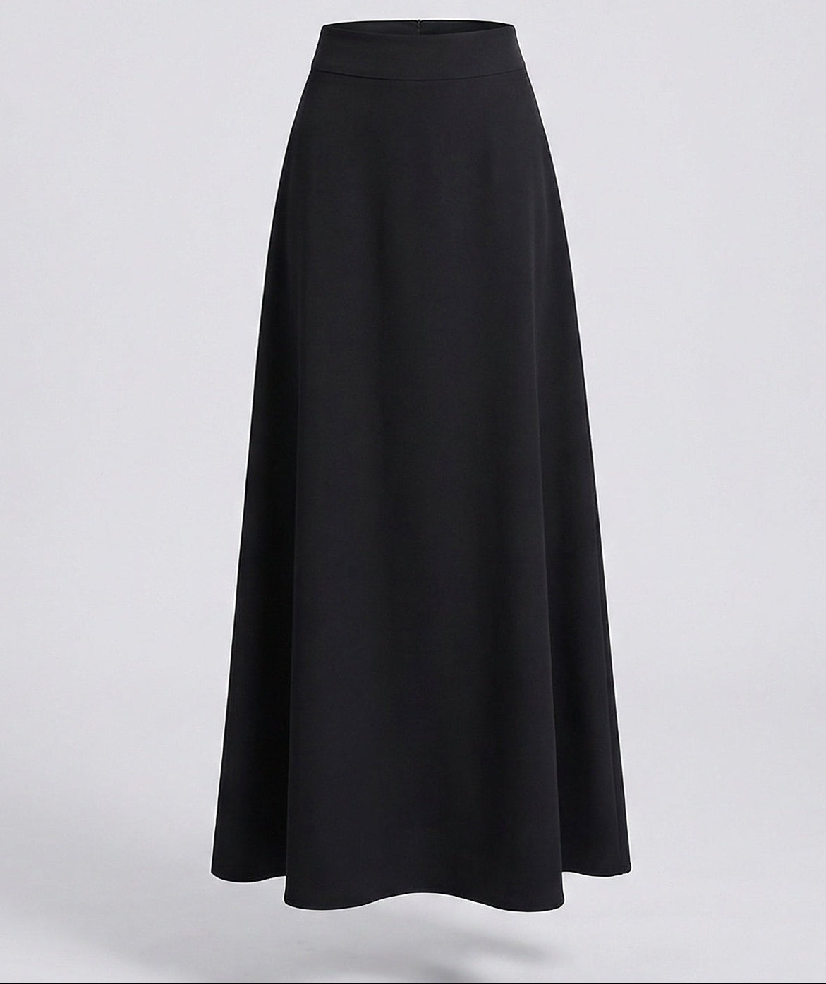 Women's High Waisted Maxi Skirt with Smooth Waistline and Flowing A-Line