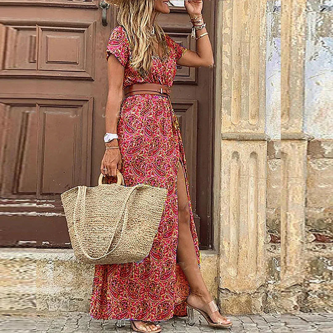 Lina | Women's Summer Casual Paisley Maxi Dress | Meave & Ivy