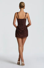 Draped Corset Mini Dress – Elegant Bodycon Party Dress | Meave & Ivy