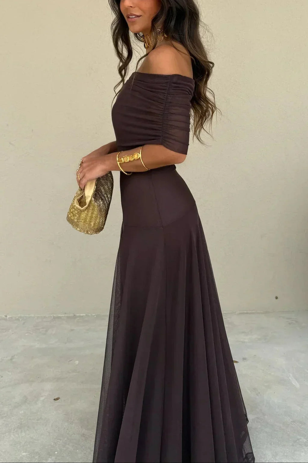 Pleated One-Shoulder Maxi Dress – Elegant Evening Gown | Meave & Ivy