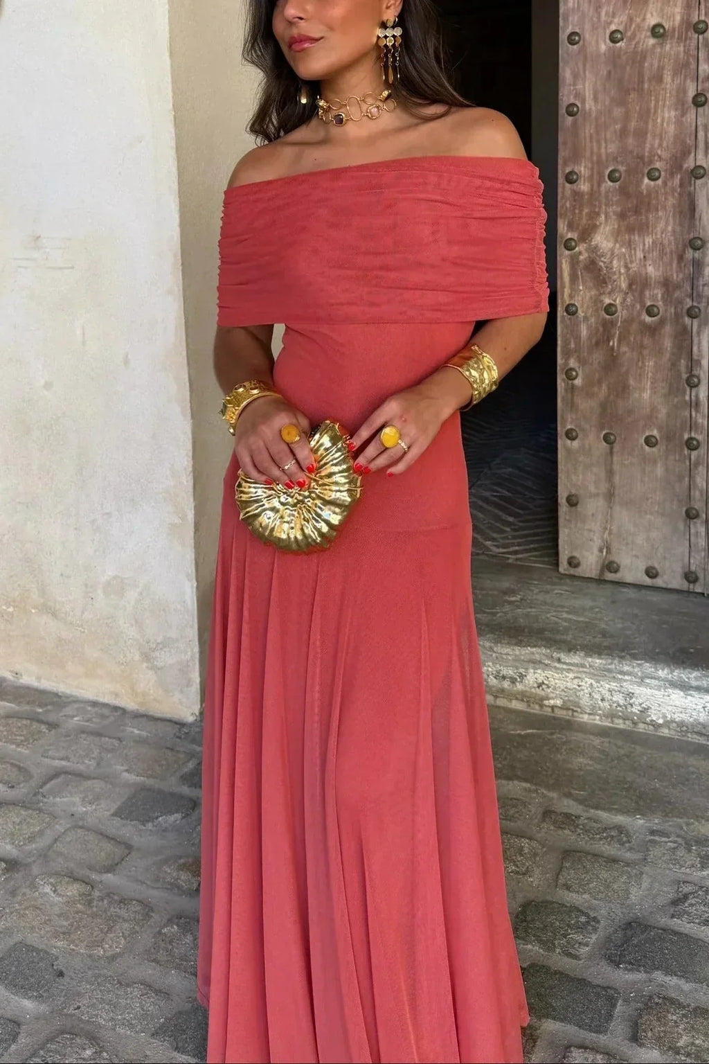 Pleated One-Shoulder Maxi Dress – Elegant Evening Gown | Meave & Ivy