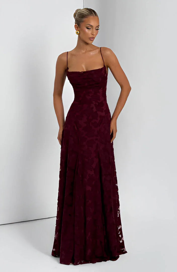 Floral Thin-Strap Maxi Dress – Elegant Summer Evening Dress | Meave & Ivy
