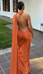 One-Shoulder Draped Maxi Dress – Elegant Evening Gown | Meave & Ivy