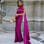 One-Shoulder Draped Maxi Dress – Elegant Evening Gown | Meave & Ivy