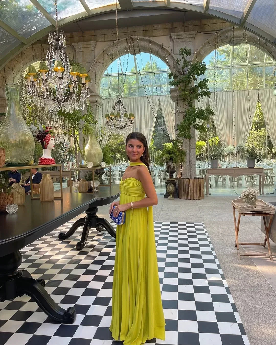 Yellow Pleated Maxi Dress – Elegant Evening Dress | Meave & Ivy