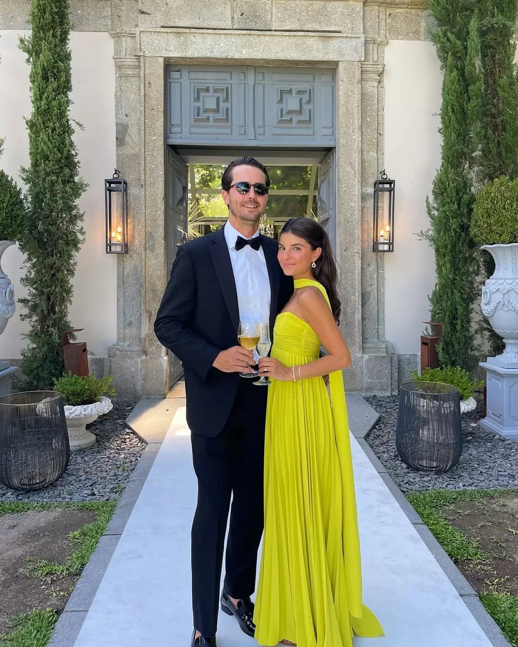 Yellow Pleated Maxi Dress – Elegant Evening Dress | Meave & Ivy