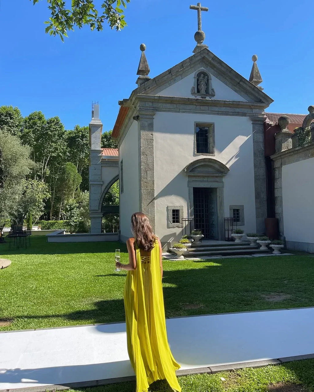 Yellow Pleated Maxi Dress – Elegant Evening Dress | Meave & Ivy