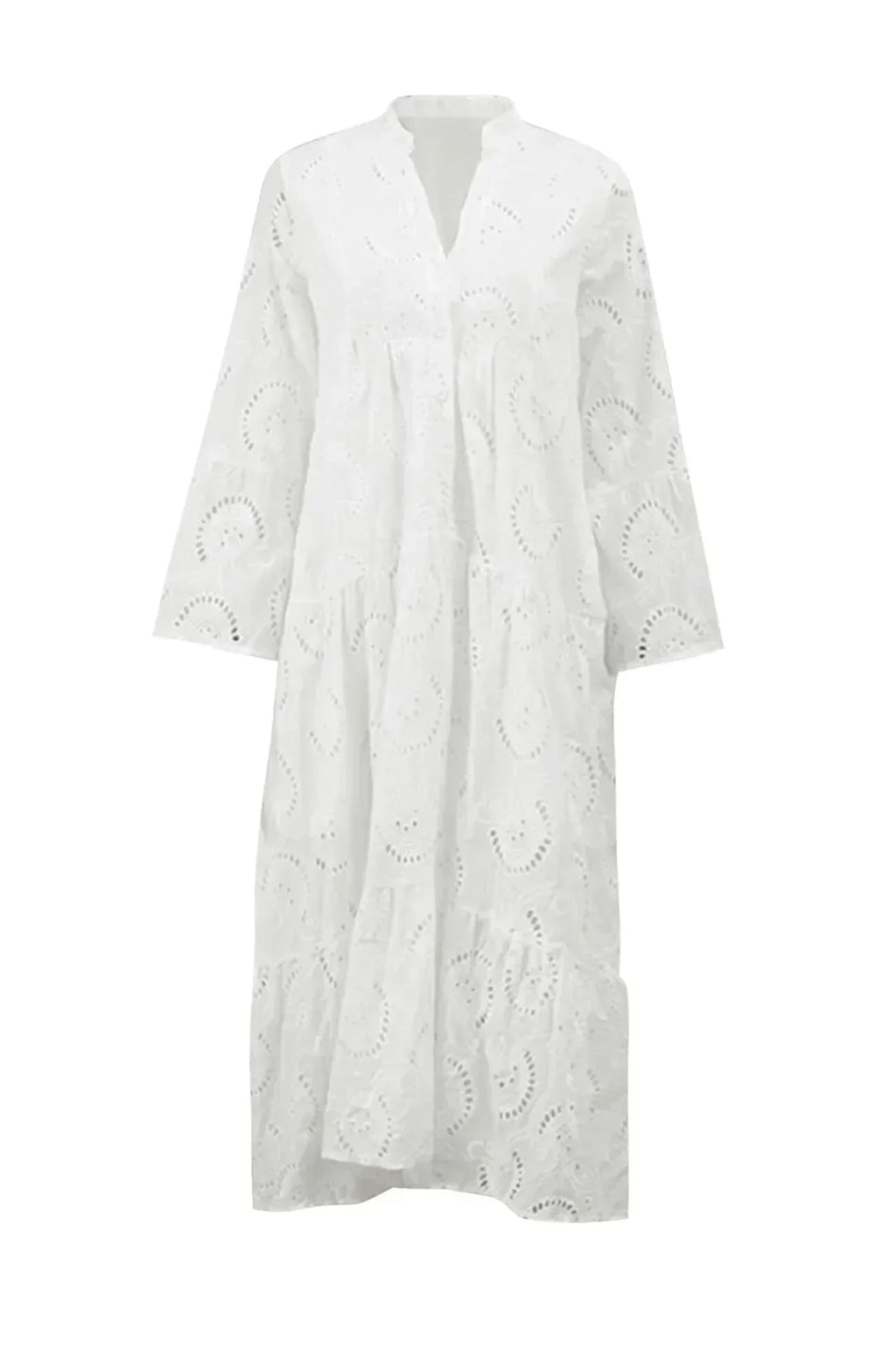 Lace 3/4 Sleeve Maxi Dress – V-Neck Summer Occasion Dress | Meave & Ivy