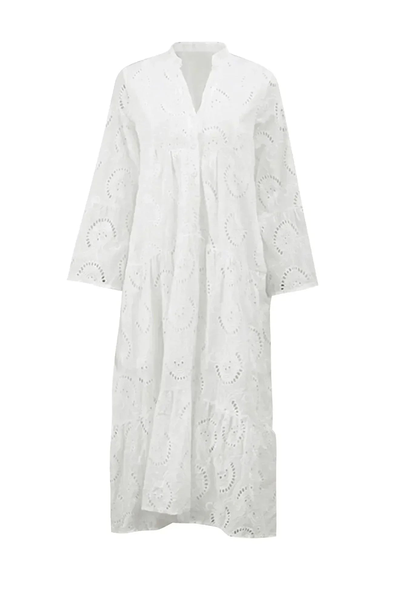 Lace 3/4 Sleeve Maxi Dress – V-Neck Summer Occasion Dress | Meave & Ivy