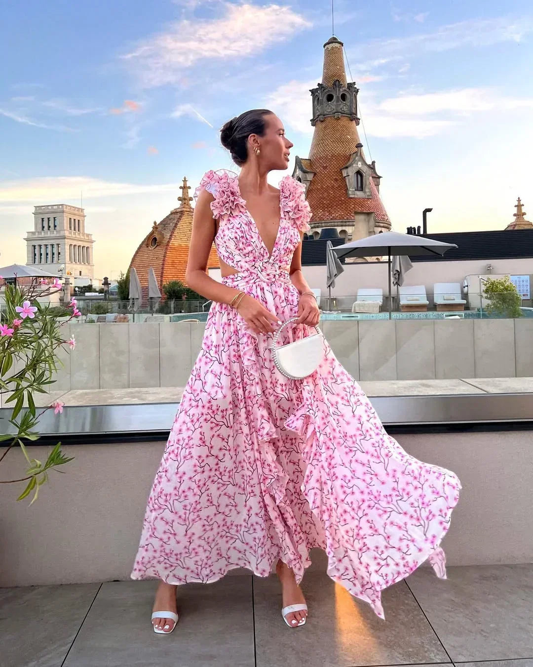Sleeveless Floral Maxi Dress – Elegant Summer Evening Dress | Meave & Ivy
