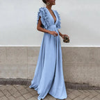 Ruffled Sleeve Maxi Dress – Elegant Flowy Evening Dress | Meave & Ivy