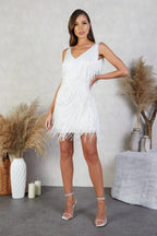 Sequin Fringe Mini Dress – Glam Party Dress | Meave & Ivy