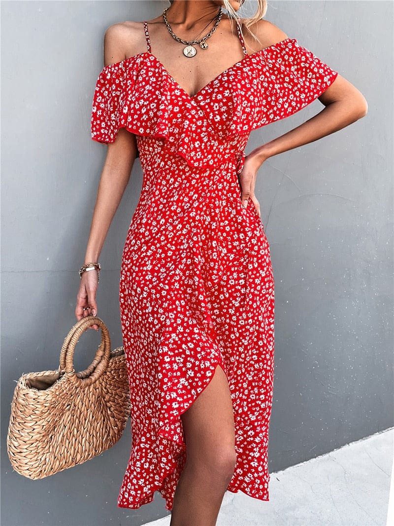 Red Spaghetti Strap Dress – Women's Summer Beach & Holiday Dress | Meave & Ivy