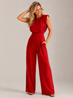 Mint Green Sleeveless Wide Leg Jumpsuit – Women's Elegant Occasion Jumpsuit