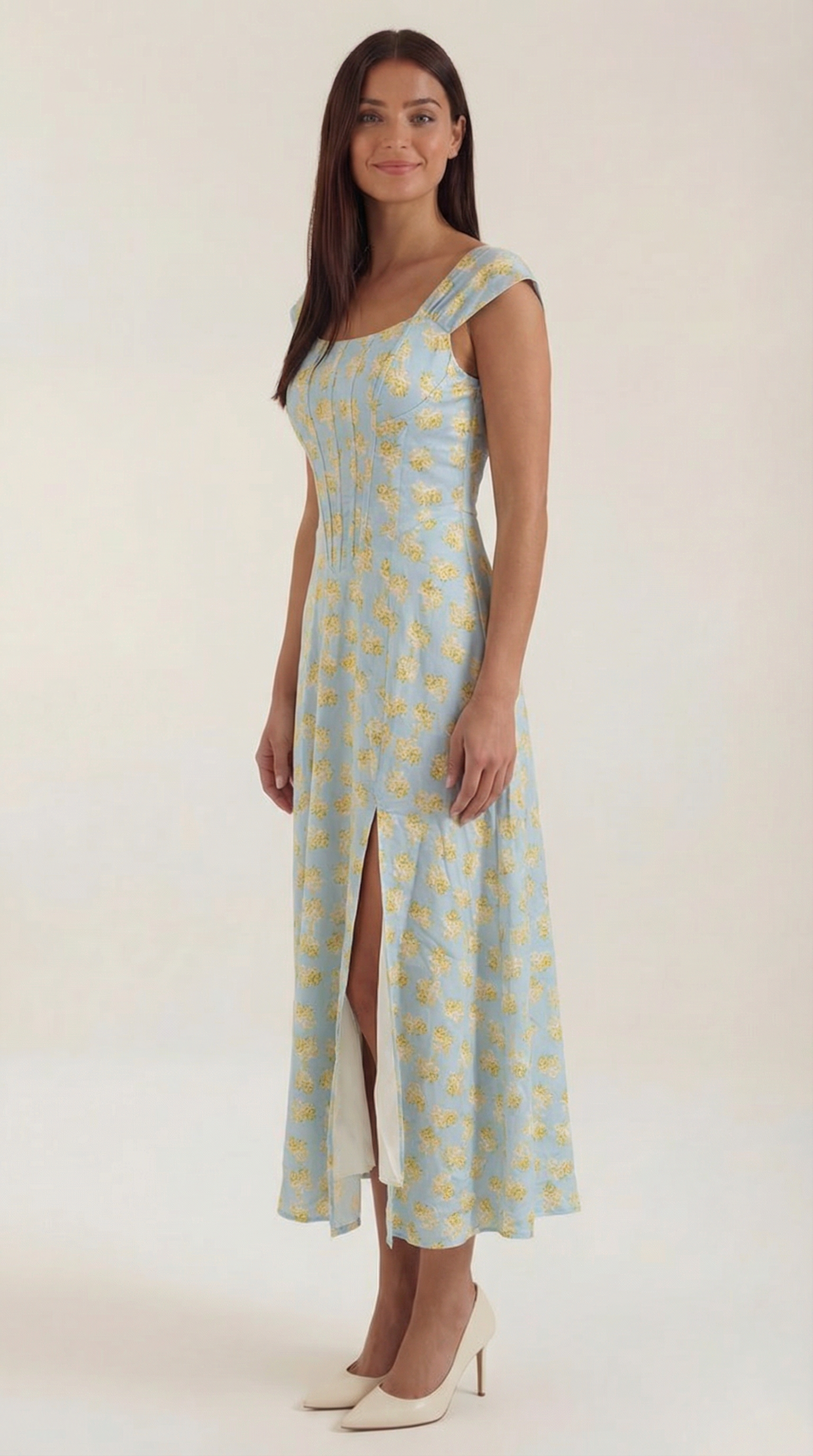 Floral Spaghetti Strap Midi Dress – Women's Summer Beach & Holiday Dress | Meave & Ivy
