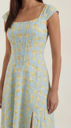 Floral Spaghetti Strap Midi Dress – Women's Summer Beach & Holiday Dress | Meave & Ivy