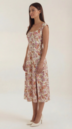 Floral Spaghetti Strap Midi Dress – Women's Summer Beach & Holiday Dress | Meave & Ivy