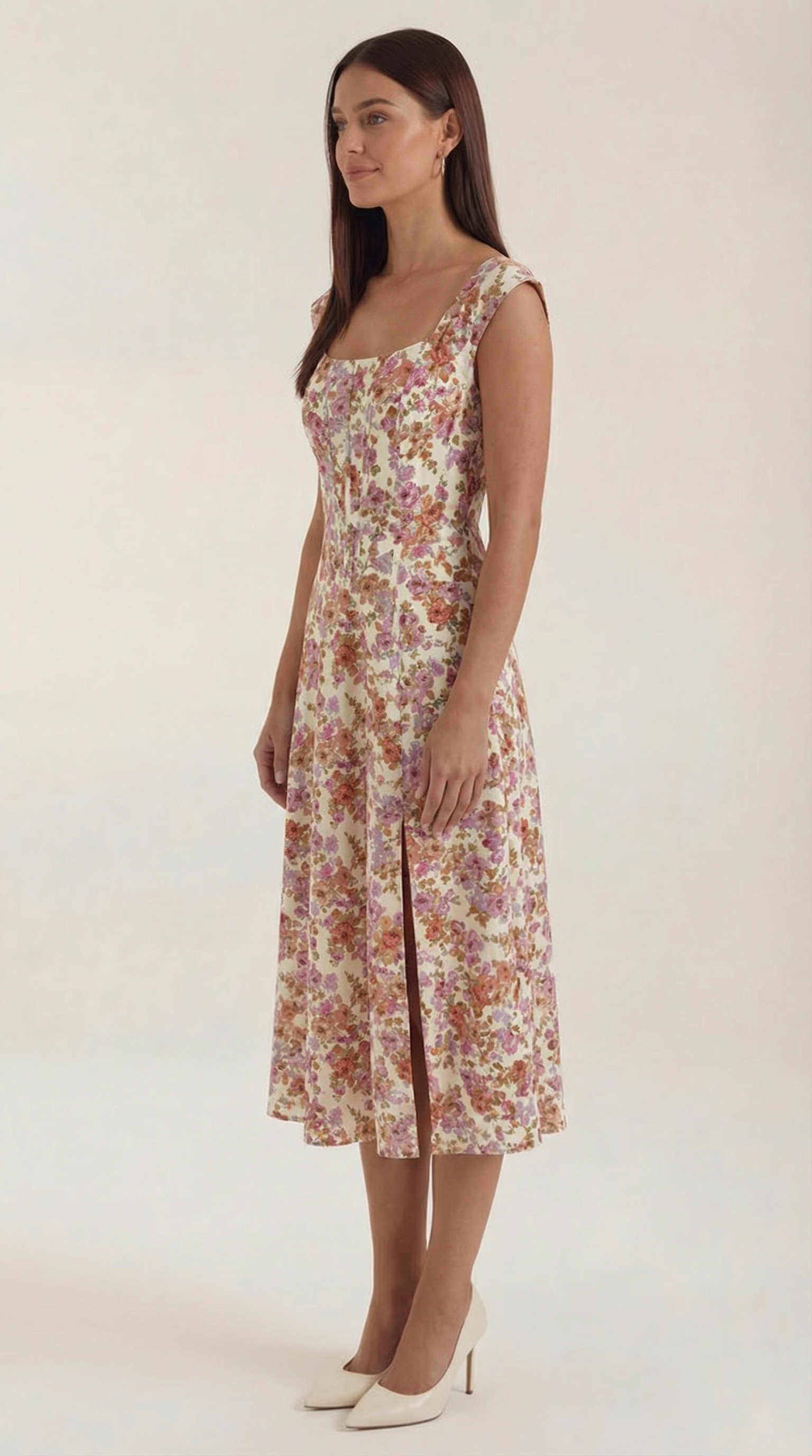 Floral Spaghetti Strap Midi Dress – Women's Summer Beach & Holiday Dress | Meave & Ivy
