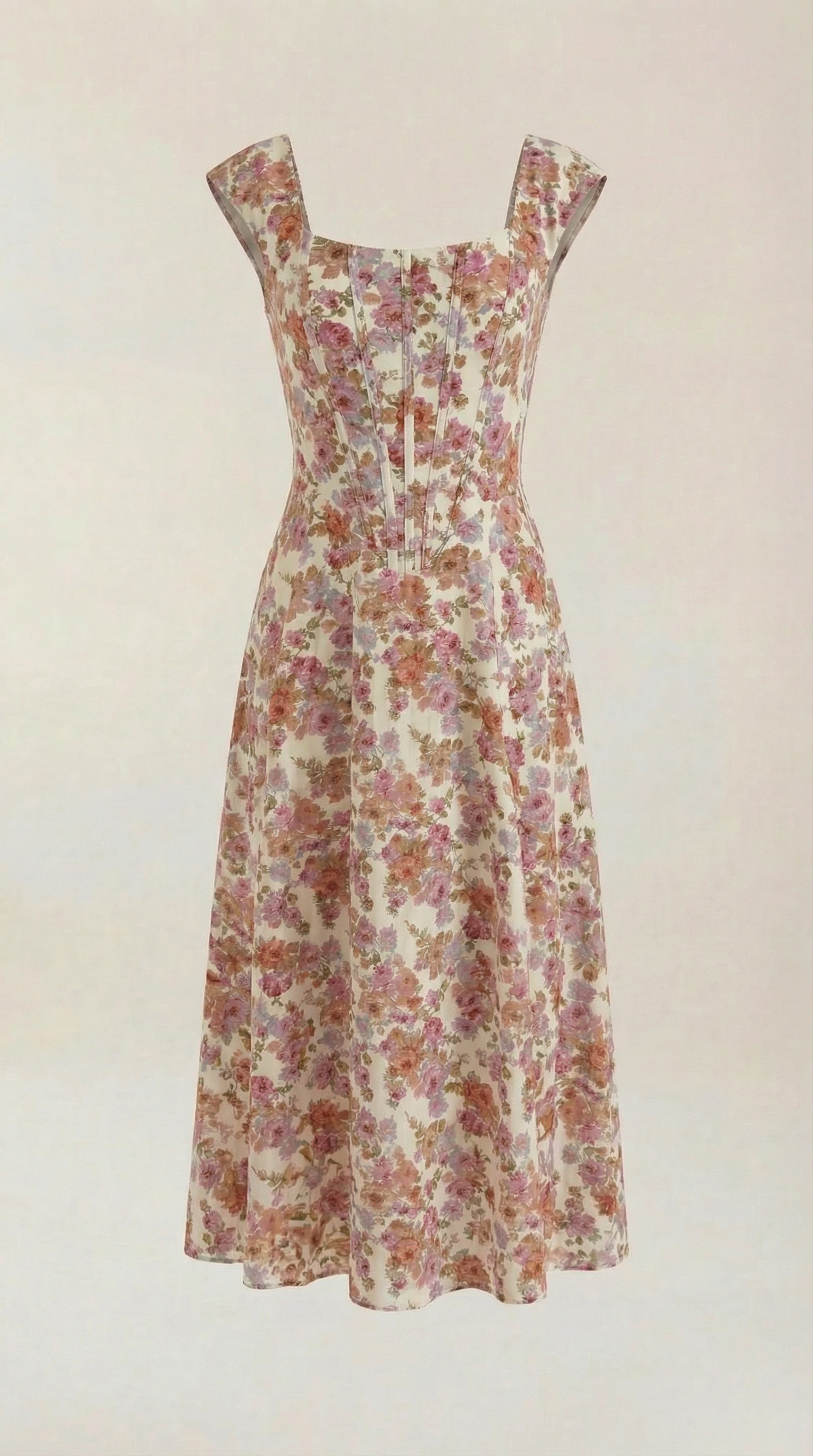Floral Spaghetti Strap Midi Dress – Women's Summer Beach & Holiday Dress | Meave & Ivy
