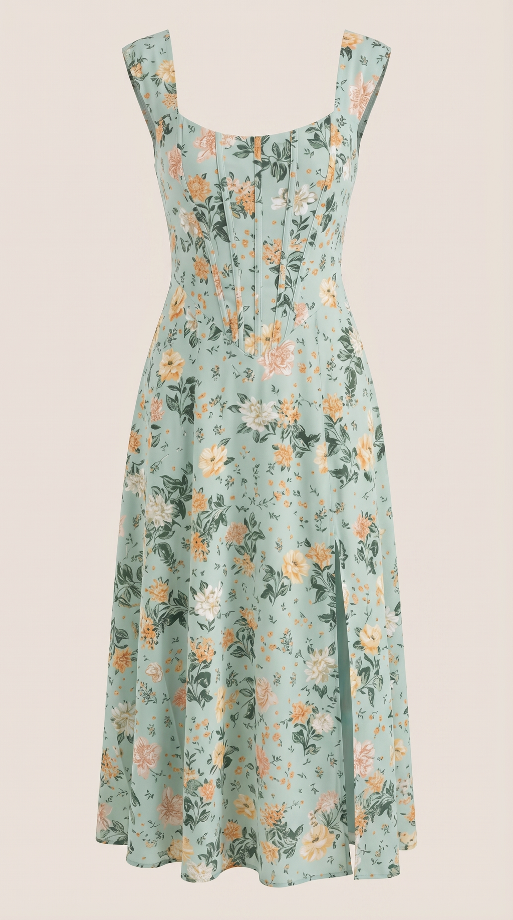 Floral Spaghetti Strap Midi Dress – Women's Summer Beach & Holiday Dress | Meave & Ivy