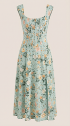 Floral Spaghetti Strap Midi Dress – Women's Summer Beach & Holiday Dress | Meave & Ivy