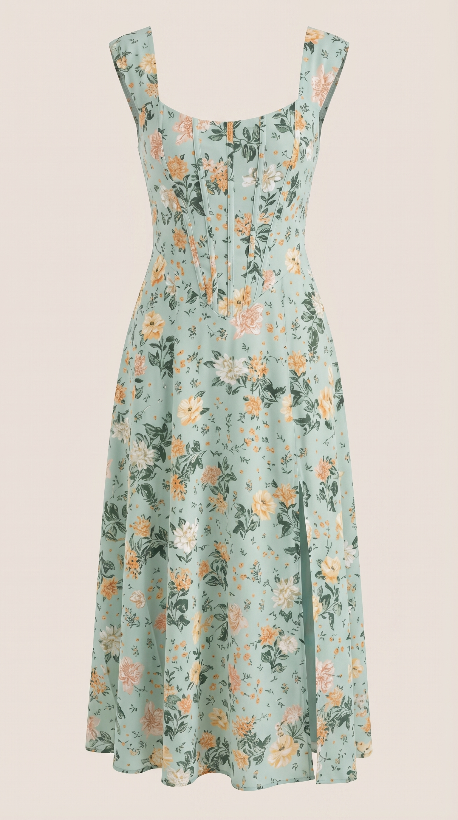 Floral Spaghetti Strap Midi Dress – Women's Summer Beach & Holiday Dress | Meave & Ivy