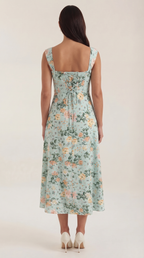 Floral Spaghetti Strap Midi Dress – Women's Summer Beach & Holiday Dress | Meave & Ivy