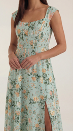 Floral Spaghetti Strap Midi Dress – Women's Summer Beach & Holiday Dress | Meave & Ivy
