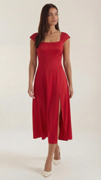 Floral Spaghetti Strap Midi Dress – Women's Summer Beach & Holiday Dress | Meave & Ivy