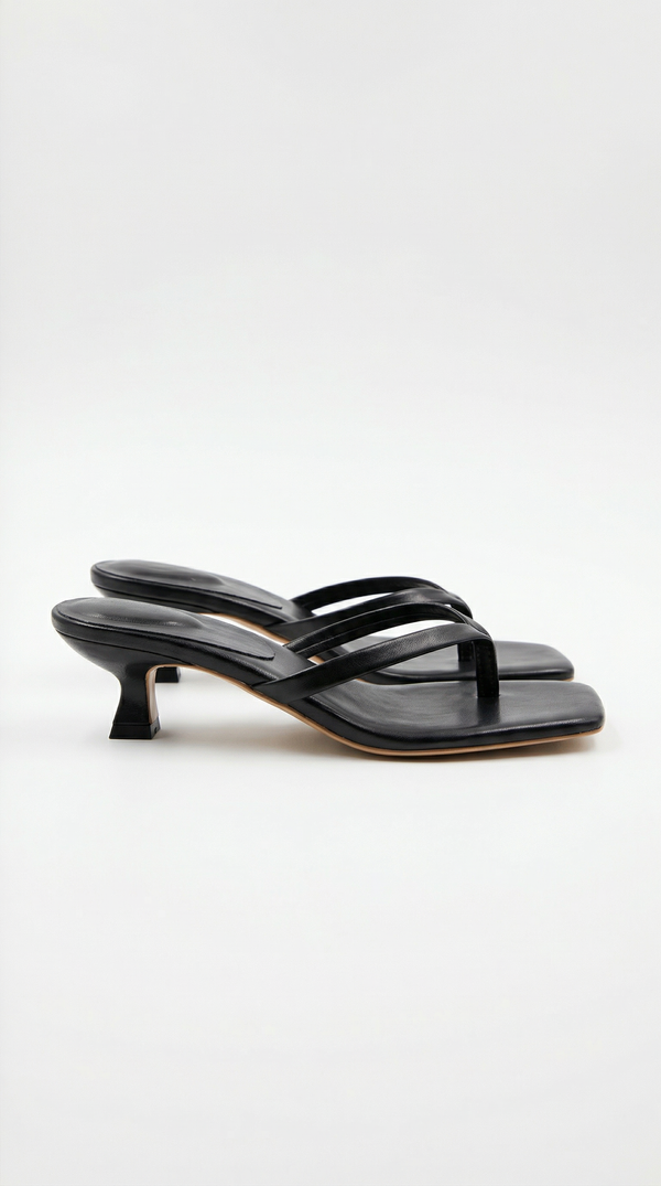 Kitten Heel Sandals with Slim Straps – Elegant Summer Heels