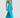 Aqua Slinky Maxi Dress – Elegant Train Evening Gown | Meave & Ivy