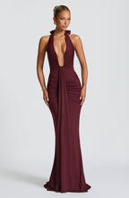 Black Slinky Maxi Dress – Elegant Train Evening Gown | Meave & Ivy