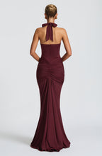 Black Slinky Maxi Dress – Elegant Train Evening Gown | Meave & Ivy