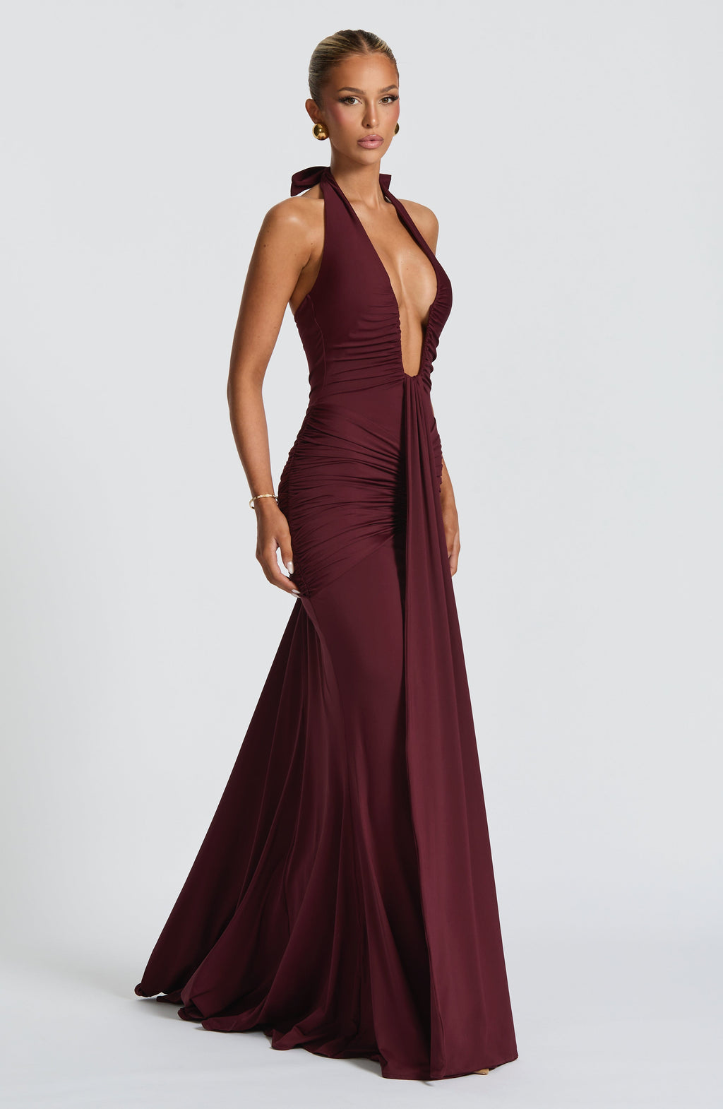 Black Slinky Maxi Dress – Elegant Train Evening Gown | Meave & Ivy