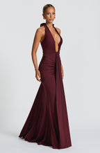 Black Slinky Maxi Dress – Elegant Train Evening Gown | Meave & Ivy