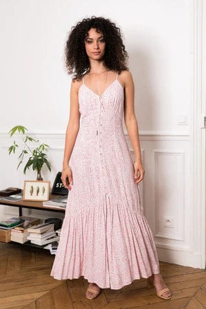 Pink Spaghetti Strap Ibiza Maxi Dress – Women's Boho Summer Beach Holiday Dress | Meave & Ivy